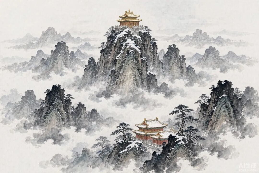 武当金顶 · 群峰如朝拱